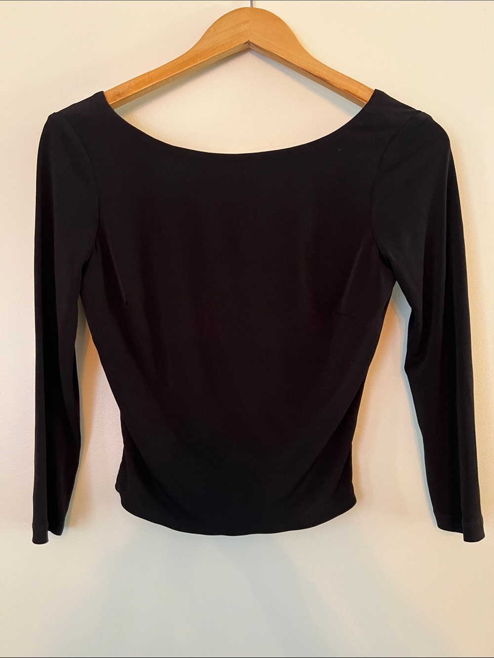 Eliza J Black Boatneck 3/4 Sleeve Top